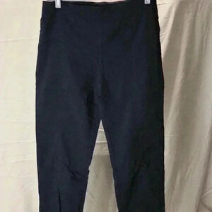 AC & Rachel Navy Blue Pull On Tapered Dress Pants Womens 12 Stretch Trousers